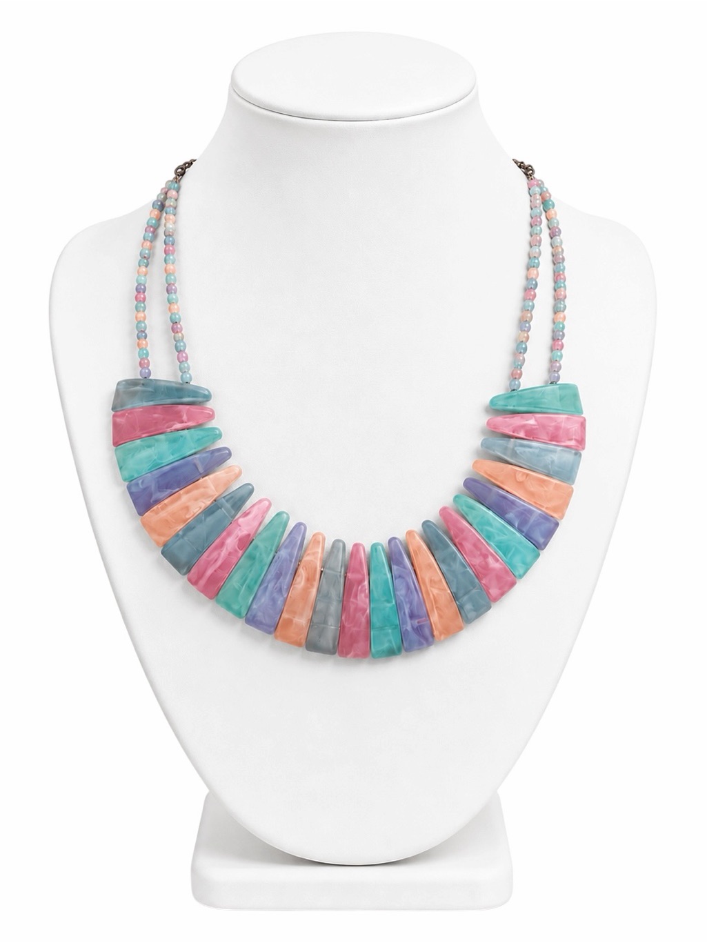 Vintage Chunky Statement Necklace Pastel Retro 90s 80s Adjustable